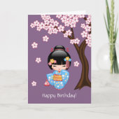 Doll van Kokeshi van Maiko - de Leuke Verjaardag Kaart (Voorkant)