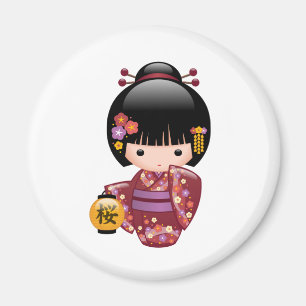 Doll van Kokeshi van Sakura - het Meisje van de Magneet