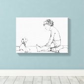 Doll van viskoppen canvas afdruk (Insitu (Houten vloer))