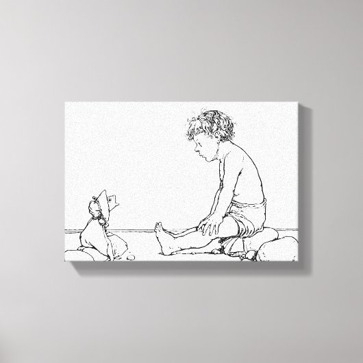 Doll van viskoppen canvas afdruk (Voorkant)