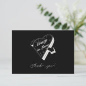 Doll verliefd zwart en wit bedankkaartjes bedankkaart (Staand voorkant)