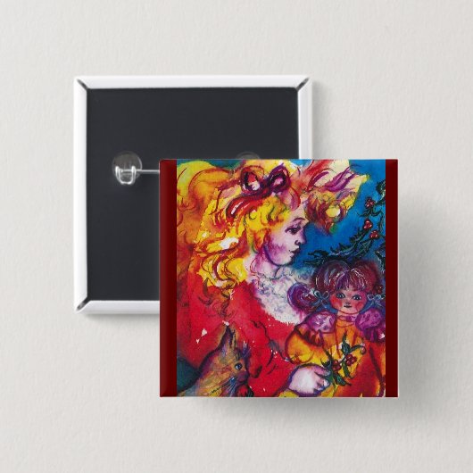  DOLL VIERKANTE BUTTON 5,1 CM (Voorkant /achterkant)