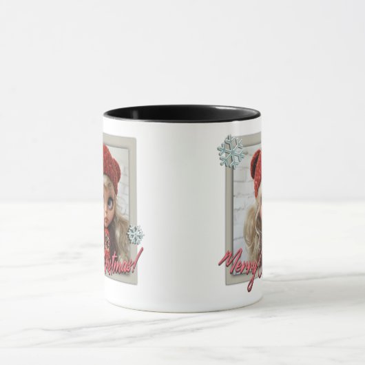 Doll ,voor kerstmis , kerst, mok (Midden)