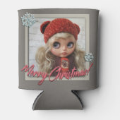 Doll ,voor kerstmis , kerst , nieuw jaar blikjeskoeler (Voorkant)