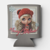 Doll ,voor kerstmis , kerst , nieuw jaar blikjeskoeler (Achterkant)