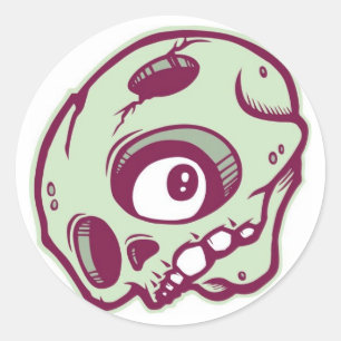 DOLLA ronde schedel klap Sticker