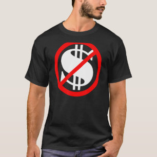 Dollair Sign zonder geld uitgesneden T-shirt