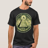 Dollar allsee eye symbool masonic pyramid triang t-shirt (Voorkant)