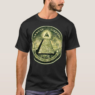 Dollar allsee eye symbool masonic pyramid triang t-shirt