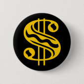 Dollar — Amber Ronde Button 5,7 Cm (Voorkant)