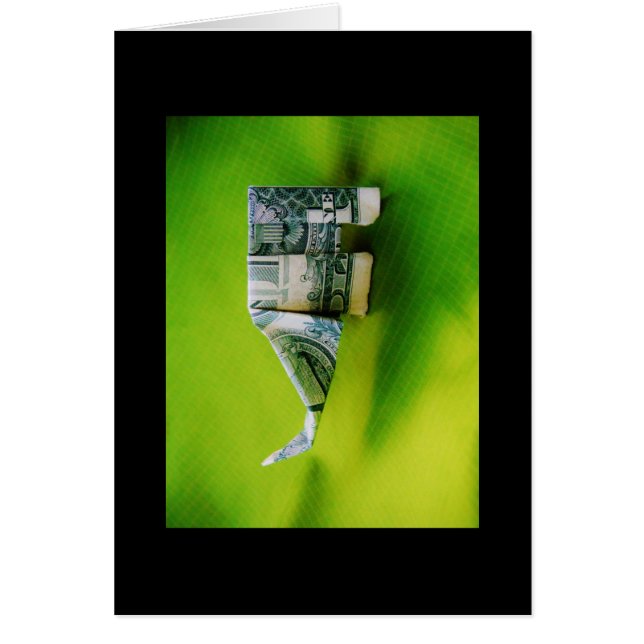 Dollar bill origami Elephant on Green background (Voorkant)