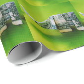 Dollar bill origami Elephant on Green background Cadeaupapier (Rol Hoek)