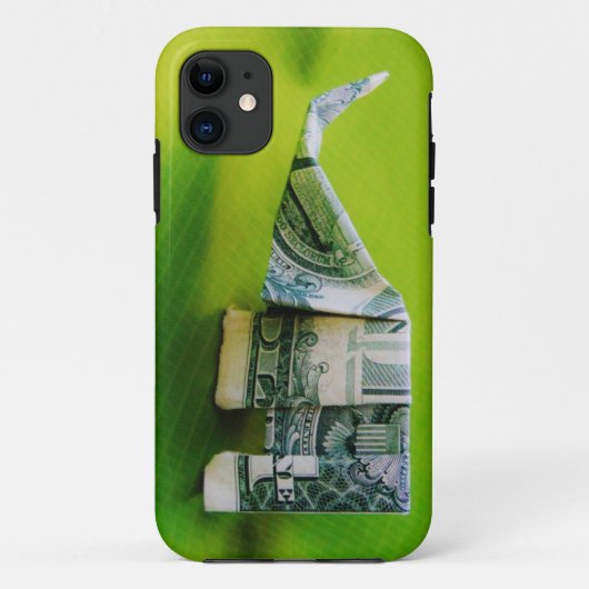 Dollar bill origami Elephant on Green background Case-Mate iPhone Case (Achterkant)