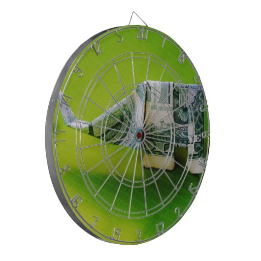 Dollar bill origami Elephant on Green background Dartbord (Voorkant Links)