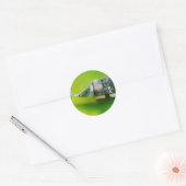Dollar bill origami Elephant on Green background Ronde Sticker (Envelop)