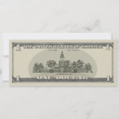 Dollar Bill Uitnodiging voor een eerste verjaardag (Achterkant)
