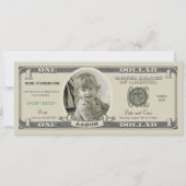 Dollar Bill Uitnodiging voor een eerste verjaardag (Voorkant)