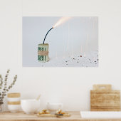 Dollar Bomb op lichte achtergrond Poster (Keuken)
