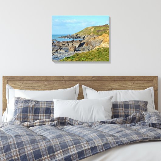 Dollar Cove Cornwall Engeland Poldark Locatie Canvas Afdruk (Insitu (Slaapkamer))