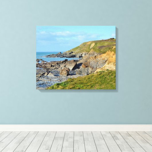 Dollar Cove Cornwall Engeland Poldark Locatie Canvas Afdruk (Insitu (Houten vloer))
