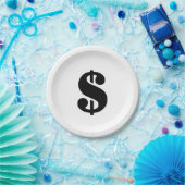 Dollar | Eenvoudig potlood-alfabet Papieren Bordje (Feest)