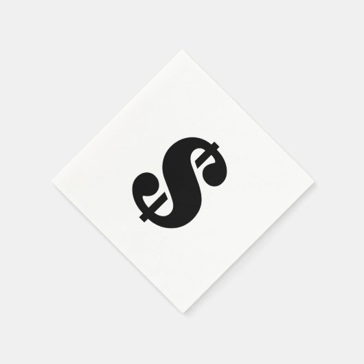 Dollar | Eenvoudig potlood-alfabet Servetten (Hoek)