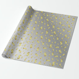 dollar,Goud, blad, bladeren, patroon, modern, Cadeaupapier
