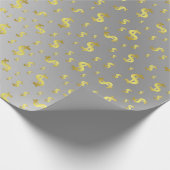 dollar,Goud, blad, bladeren, patroon, modern, Cadeaupapier (Hoek)