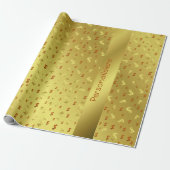 dollar, goud, bladeren, bladeren, patronen, modern cadeaupapier (Uitgerold)