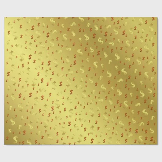 dollar, goud, bladeren, bladeren, patronen, modern cadeaupapier (Vlak)
