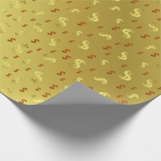 dollar, goud, bladeren, bladeren, patronen, modern cadeaupapier (Hoek)