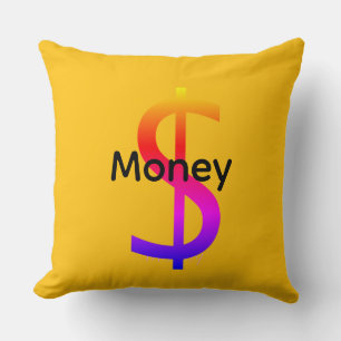 Dollar $ign Geld Logo Regenboog Geel Kussen