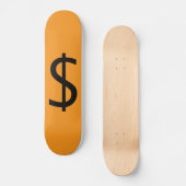 Dollar $ign Oranje  Persoonlijk Skateboard (Voorkant)