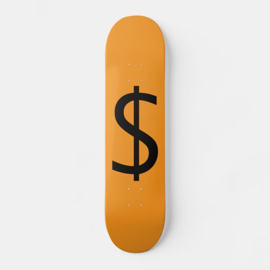 Dollar $ign Oranje  Persoonlijk Skateboard (Voorkant)