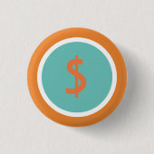 Dollar Liefhebber Ronde Button 3,2 Cm (Voorkant)