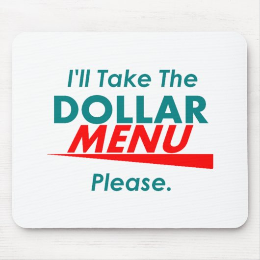 DOLLAR MENU Mousepad Muismat (Voorkant)