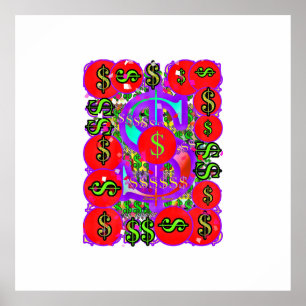 Dollar ondertekent geldvaluta Dollar Bill Thrift Poster