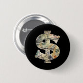 Dollar Sign Cool Geld Ronde Button 5,7 Cm (Voorkant /achterkant)