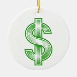 Dollar Sign Money Symbol Keramisch Ornament
