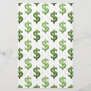 Dollar Sign Patroon Briefpapier