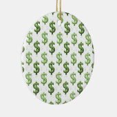 Dollar Sign Patroon Keramisch Ornament (Rechts)
