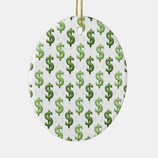 Dollar Sign Patroon Keramisch Ornament (Rechts)