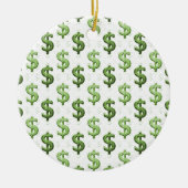 Dollar Sign Patroon Keramisch Ornament (Voorkant)