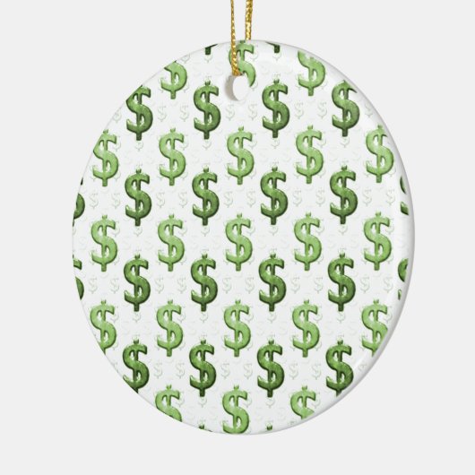 Dollar Sign Patroon Keramisch Ornament (Links)