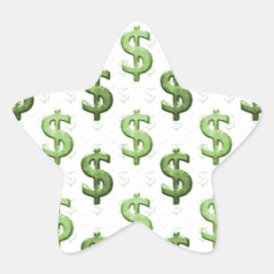 Dollar Sign Patroon Ster Sticker