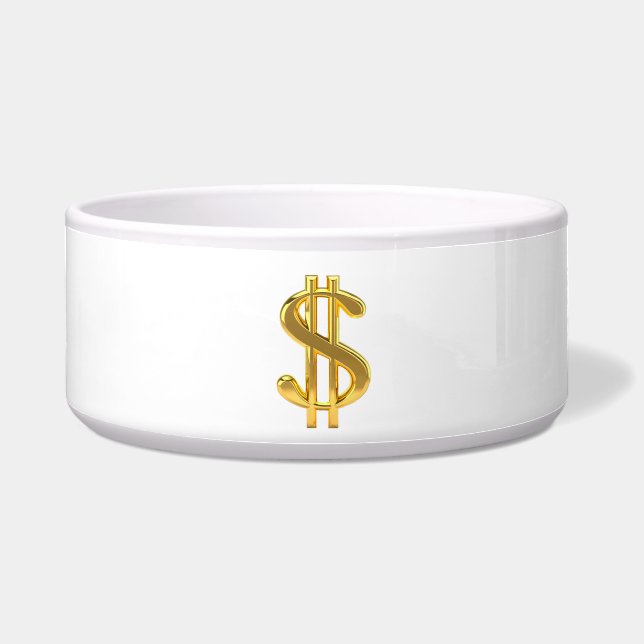 Dollar Sign Pet Bowl Voerbakje (Voorkant)