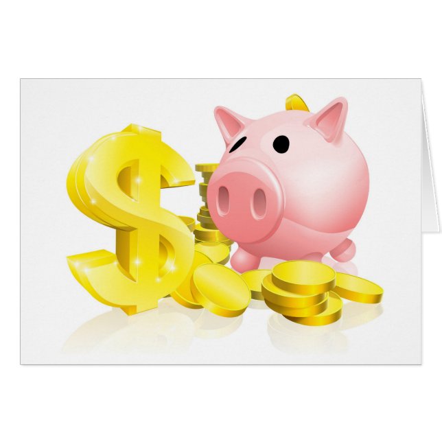 Dollar sign piggy bank (Voorkant Horizontaal)