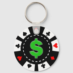 DOLLAR SIGN POKER CHIP SLEUTELHANGER