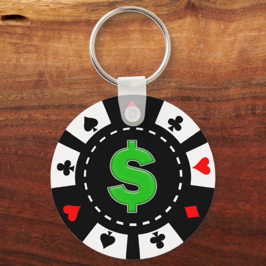 DOLLAR SIGN POKER CHIP SLEUTELHANGER (Voorkant)