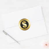 DOLLAR SIGN RONDE STICKER (Envelop)